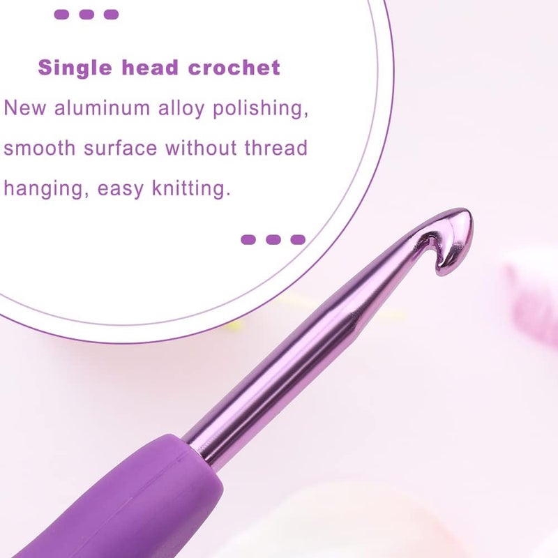 kgxulr 5 mm Crochet Hook, Aluminum Soft Grip Rubber Handle Needles Ergonomic Knitting Needles Crochet Needle for Beginners and Handmade DIY Knitting Crochet (5 mm) - Image 3